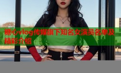 糖心vlog传媒旗下知名女演员名单及精彩介绍